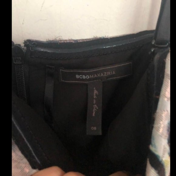 BCBGMaxazria Midi Abstract Formal Dress Sz 8 - Picture 3 of 4